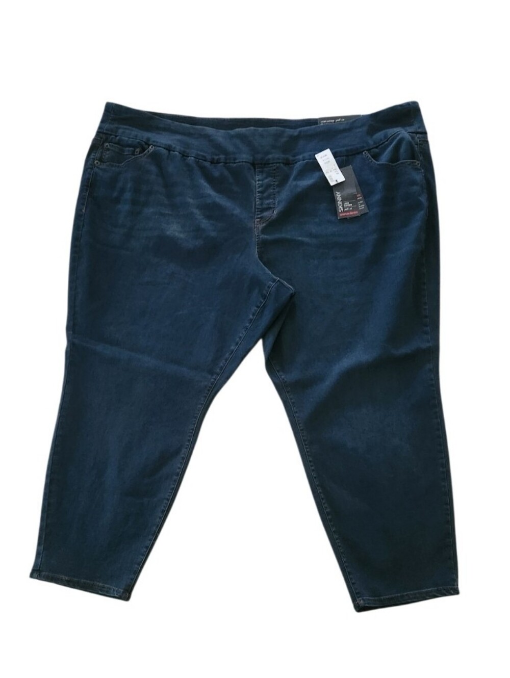 High-Waist Blue Denim Skinny Luxe Sateen Pull On for Women Sz 4XP Nwt - Picture 3 of 4